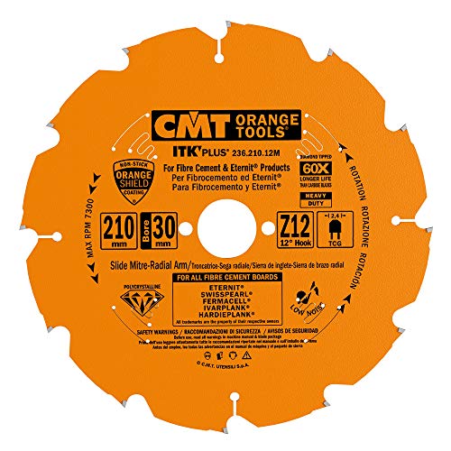 CMT 236.210.12M ITK Plus Diamond Saw Blade for Fiber Cement 210mm T12 TCG