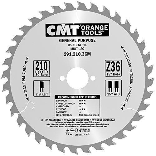 CMT 291.210.36M General Purpose Saw Blade 8-1/4" T36 30mm Bore