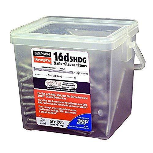 Simpson 16d 0.162 x 3-1/2" SCN Smooth Shank Connector Nail, Hot-Dip Galvanized