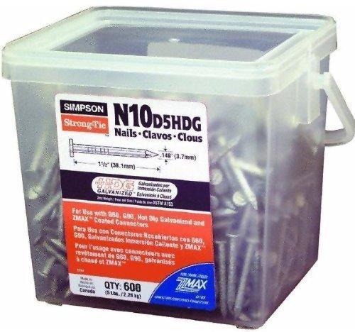 Simpson Strong-Drive N10 10d x 1-1/2" SCN Smooth Shank Connector Nail, Hot-Dip Galvanized