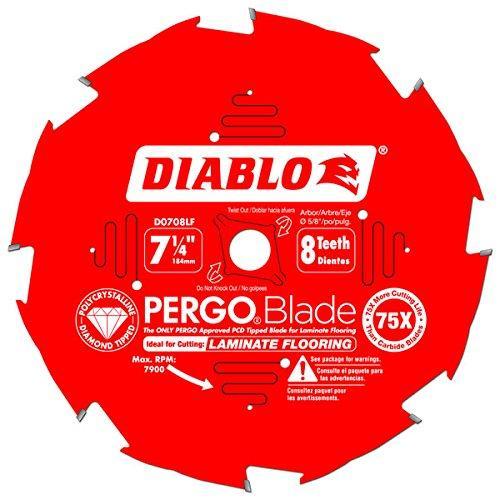 Diablo 7-1/4" x 8T PERGOBlade Saw Blade for Laminate & Wood Flooring D0708LF