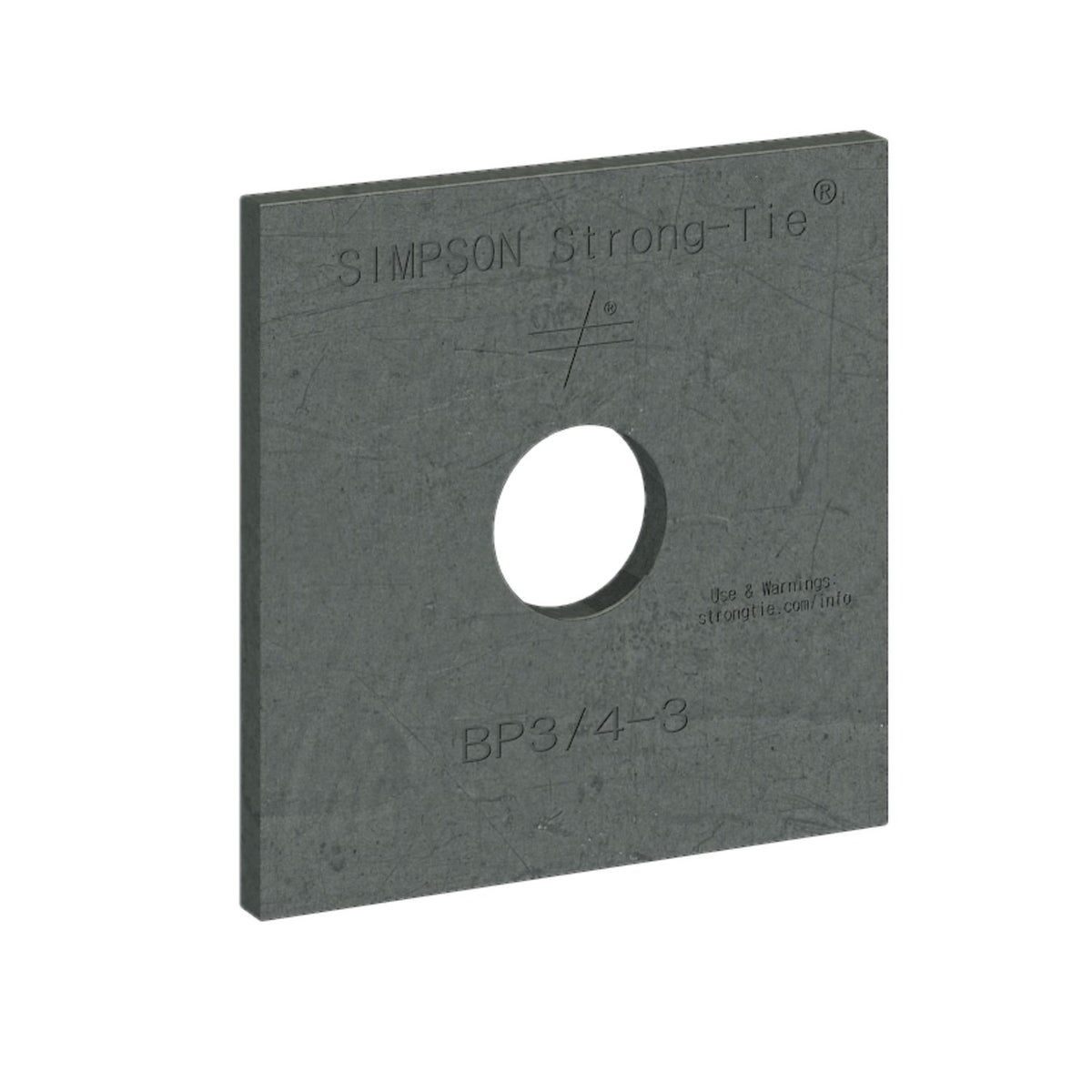 Simpson Strong-Tie BP 3/4-3 Bearing Plate 3/4" Bolt Dia 3" x 3"