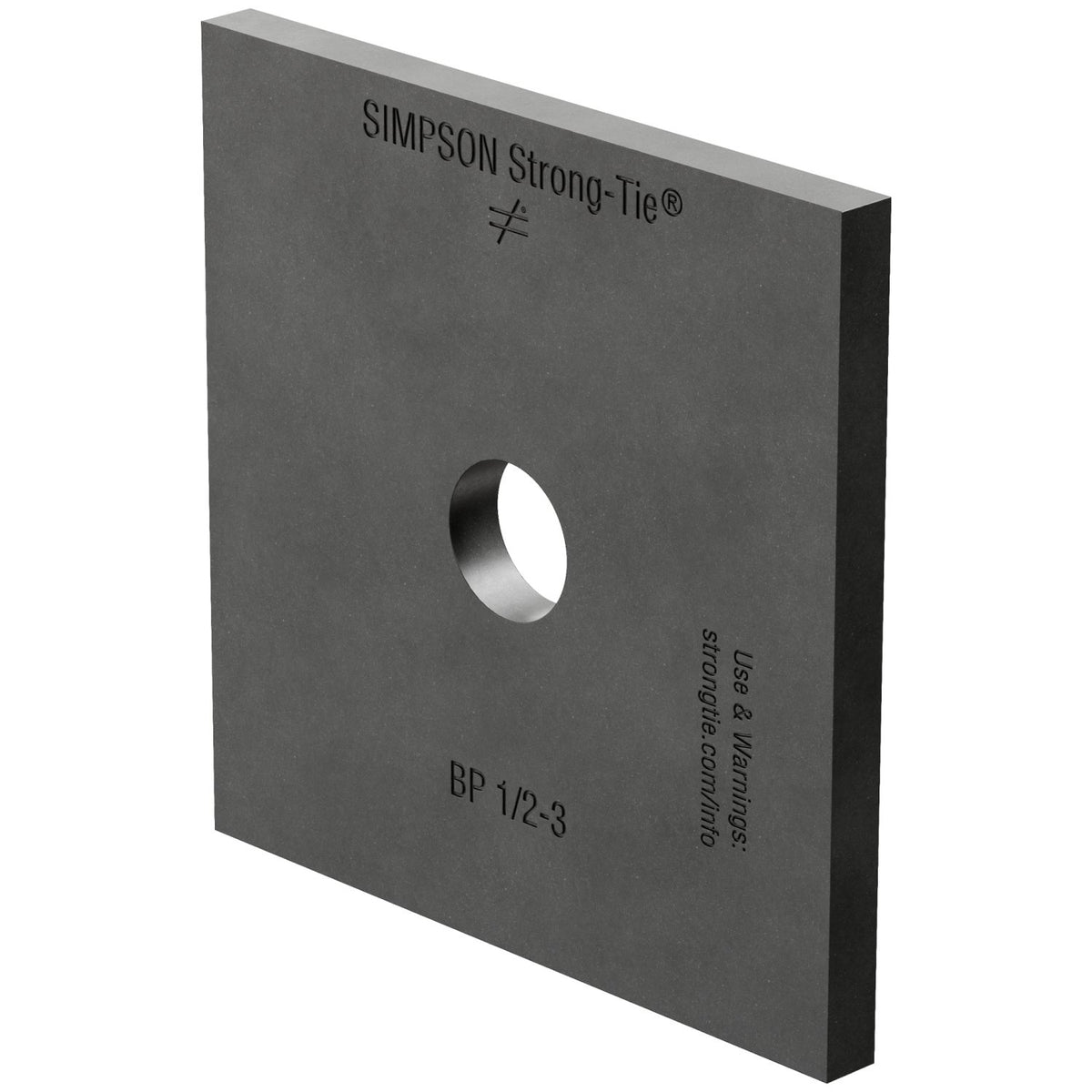 Simpson Strong-Tie BP 1/2-3 Bearing Plate, 1/2-inch Bolt Diameter, 3" x 3"