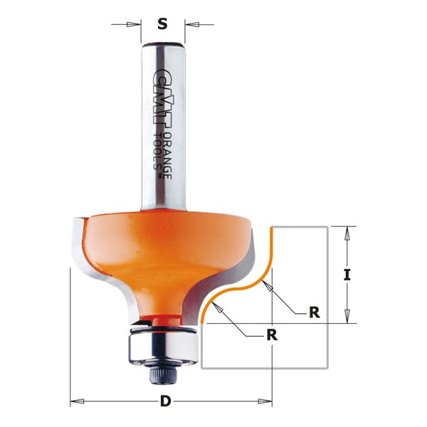 CMT 859.040.11 Ogee Bit 1-1/8" x 1/2" R=5/32" S=1/4"