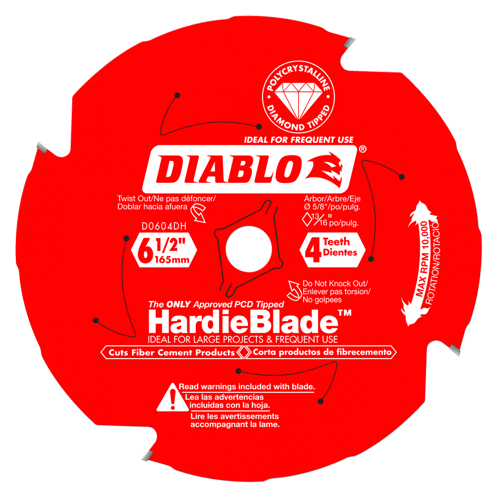 Diablo 6-1/2" x 4T HardieBlade Saw Blade for Fiber Cement D0604DH