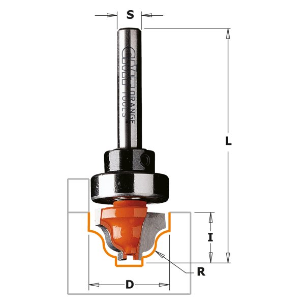 CMT 865.201.11B Classical Bead Bit 3/4" x 31/64" R=1/8" S=1/4" (Profile A)