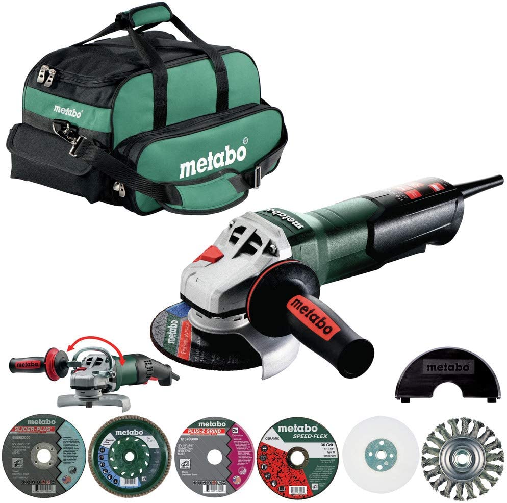 Metabo HPT 4.5" / 5" 11 Amp Heavy Duty Corded Angle Grinder System Kit
