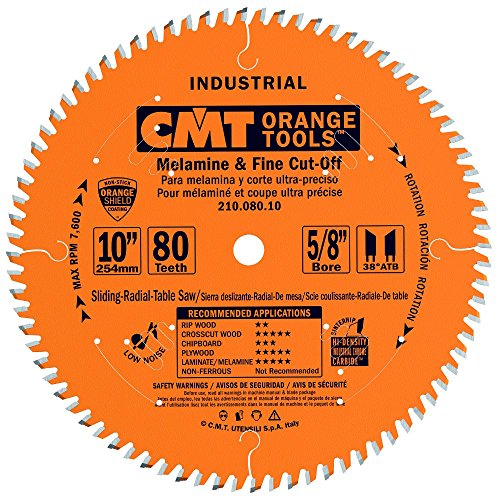 CMT 210.080.10 Ultra Finish-Plywood & Melamine Saw Blade 10" x 5/8" T80 Hi-ATB