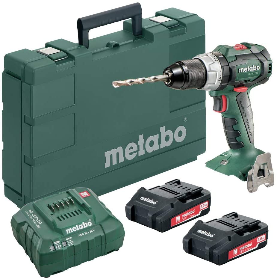 Metabo 18V Brushless Drill/Driver Kit 2x 2.0Ah 301/664 in-lbs BS 18 LT BL 2.0