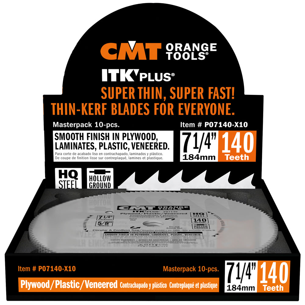 CMT P07140-X10 ITK Plus Plywood Finish Saw Blades Pack of 10