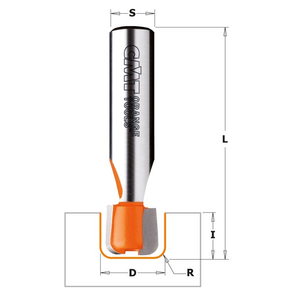 CMT 881.511.11 Solid Surface - Drainboard Bit 5/8" x 1/2" R=1/8" S=1/2"