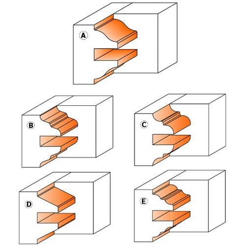 CMT 695.015.C2 Pair of Knives for Profile and Counterprofile Cutter Head Set