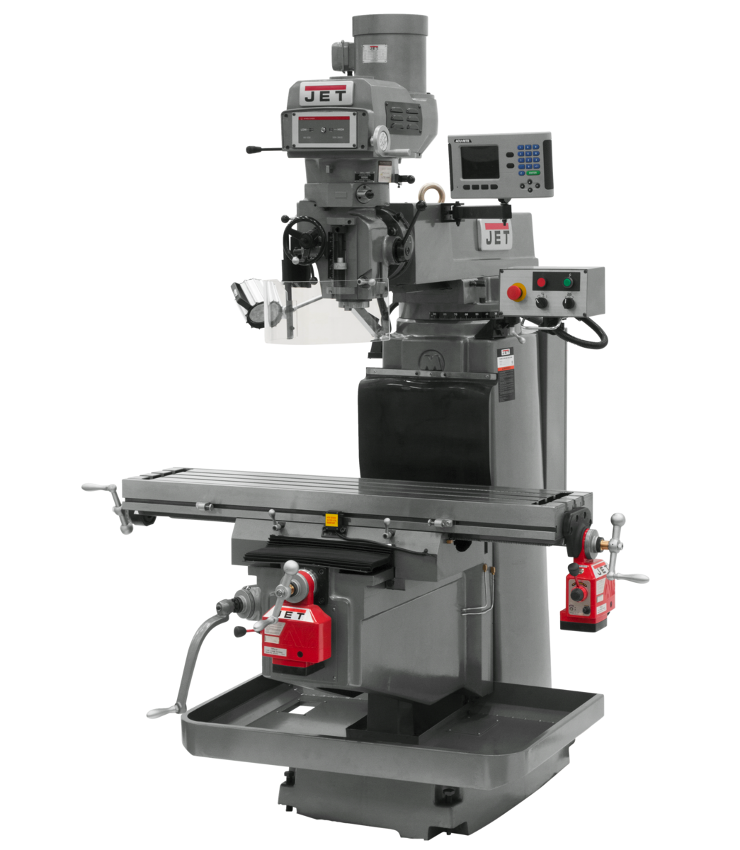 698051, JTM-1254VS, Jet, Metalworking, Milling, Vertical Mills, NT-40, Acu-Rite 203 2-Axis DRO X & Y-Axis Powerfeeds