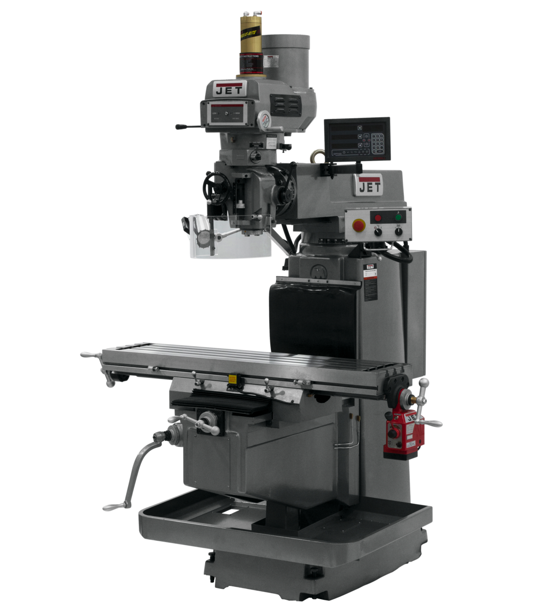698068, JTM-1254VS, Jet, Metalworking, Milling, Vertical Mills, NT-40, Newall DP700 DRO X Powerfeed and Air Power Drawbar