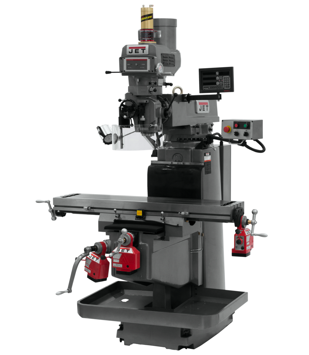 698072, JTM-1254VS, Jet, Metalworking, Milling, Vertical Mills, NT-40, Newall DP700 DRO X,Y&Z  Powerfeeds and Air Power Drawbar