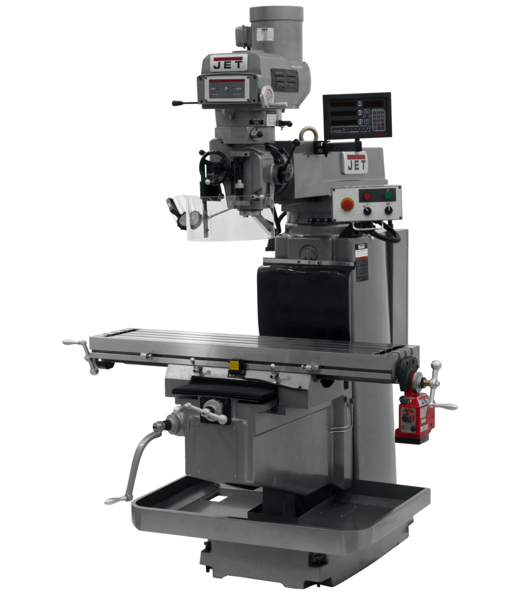 698078, JTM-1254VS, Jet, Metalworking, Milling, Vertical Mills, NT-40, Newall DP700 3-Axis (Quill) DRO & X Powerfeed