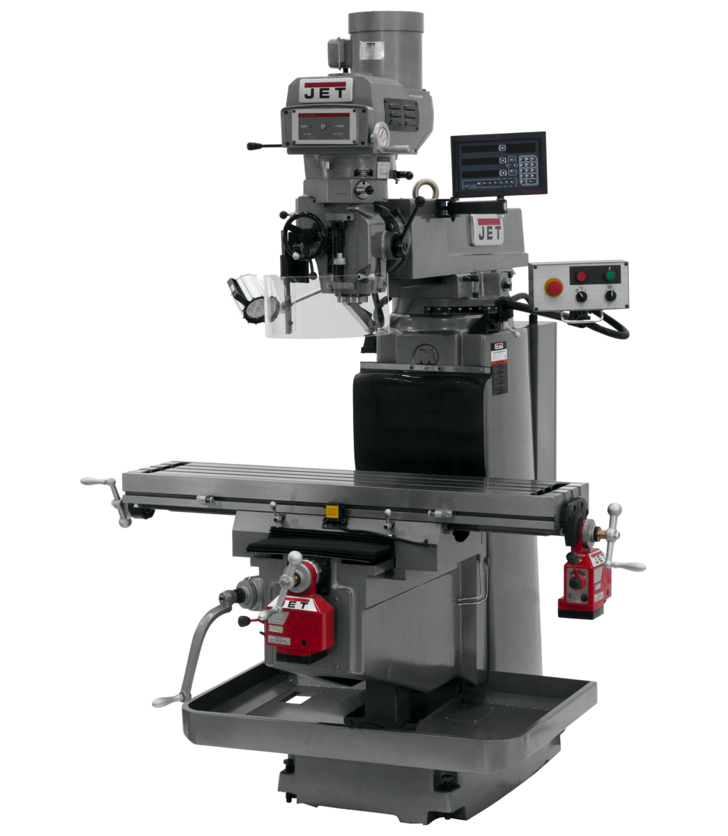 698080, JTM-1254VS, Jet, Metalworking, Milling, Vertical Mills, NT-40, Newall  DP700 3-Axis (Quill) DRO,  X & Y Powerfeeds