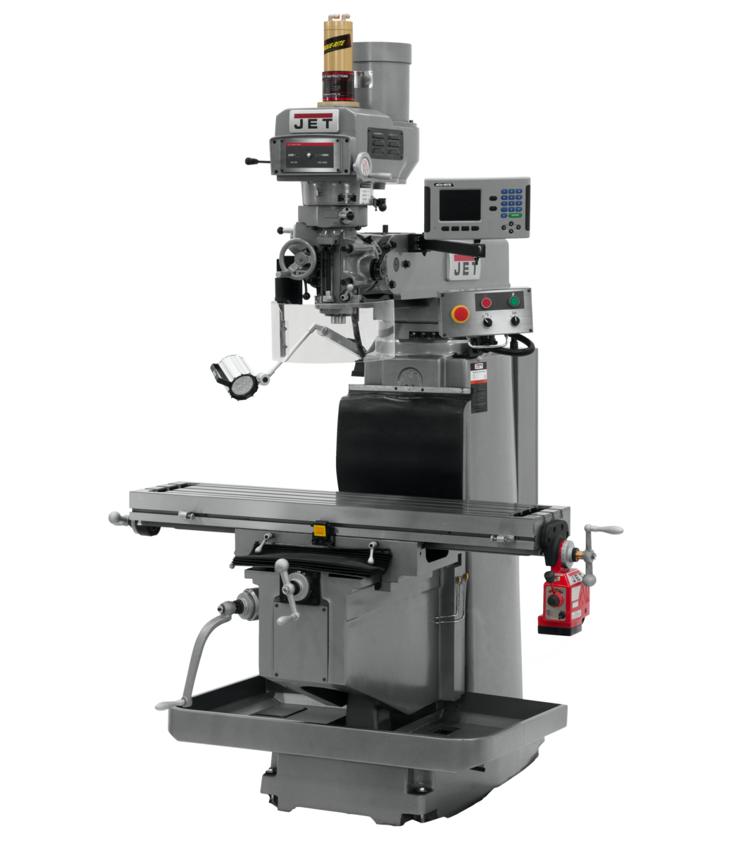 698109, JTM-1254RVS, Jet, Metalworking, Milling, Vertical Mills, R-8, Acu-Rite 203 DRO,  X Powerfeed and Air Power Drawbar
