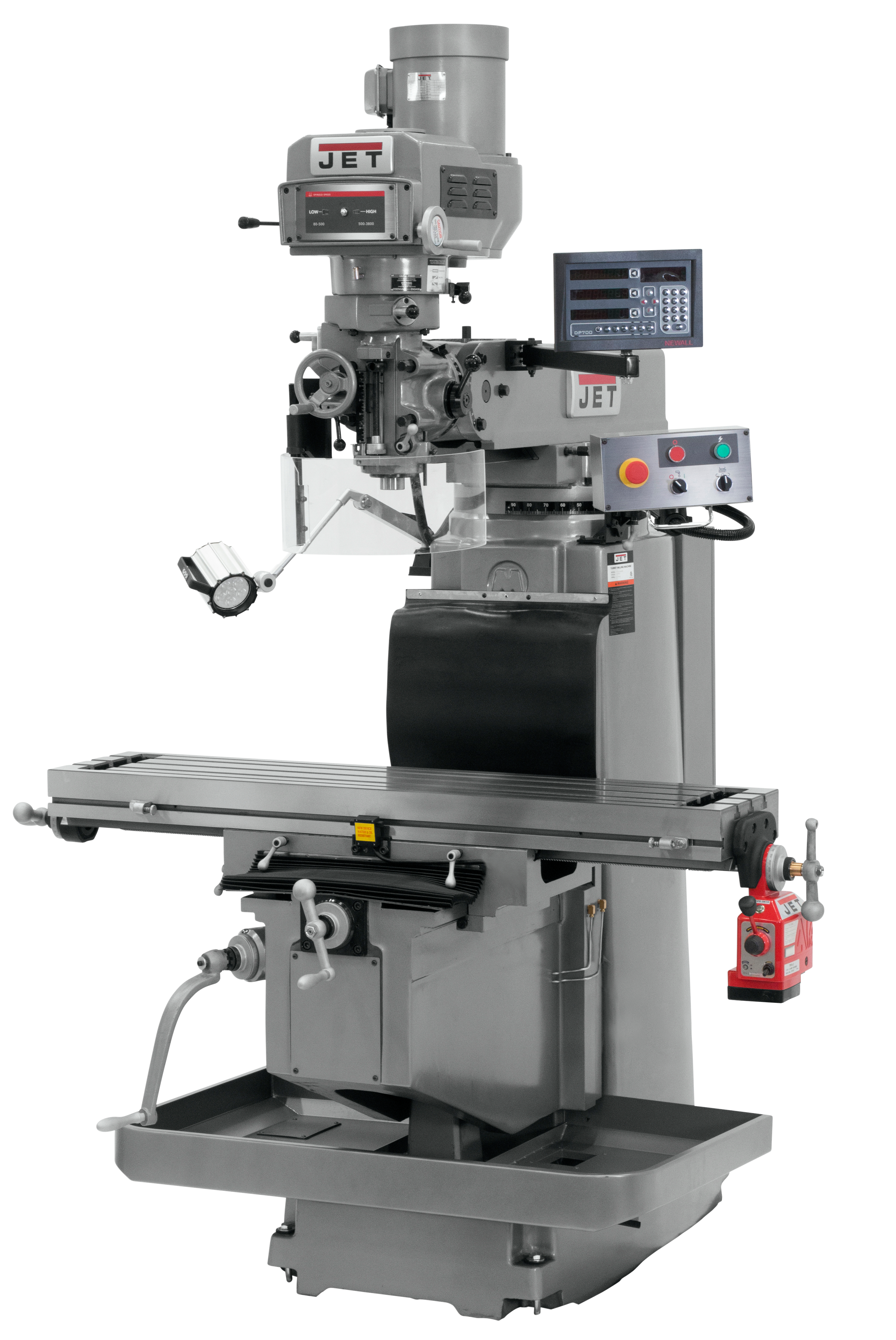 698126, JTM-1254RVS, Jet, Metalworking, Milling, Vertical Mills, R-8, Newall DP700 DRO & X Powerfeed