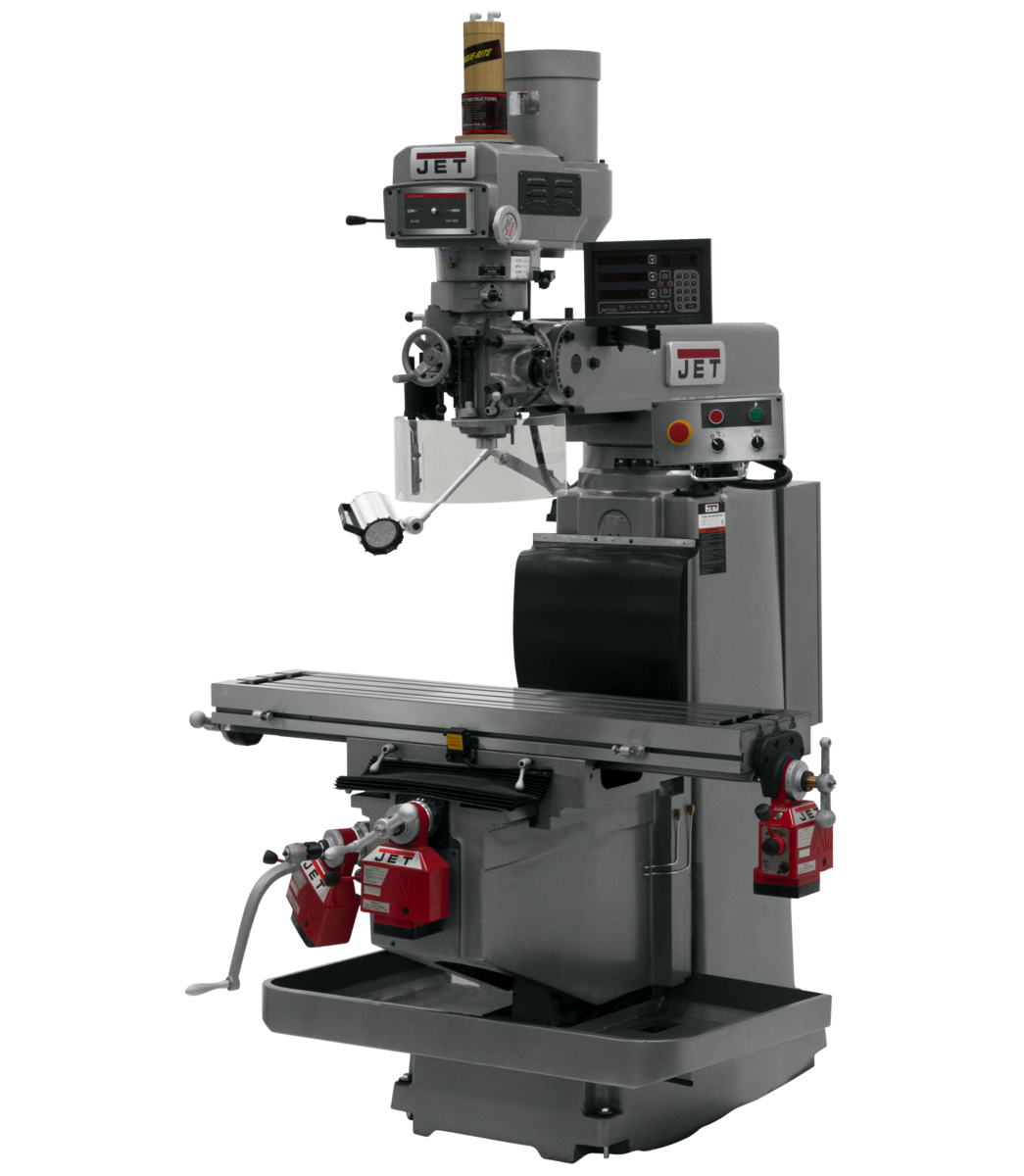 698131, JTM-1254RVS, Jet, Metalworking, Milling, Vertical Mills, R-8, Newall DP700 DRO X, Y & Z  Powerfeed and Air Power Drawbar