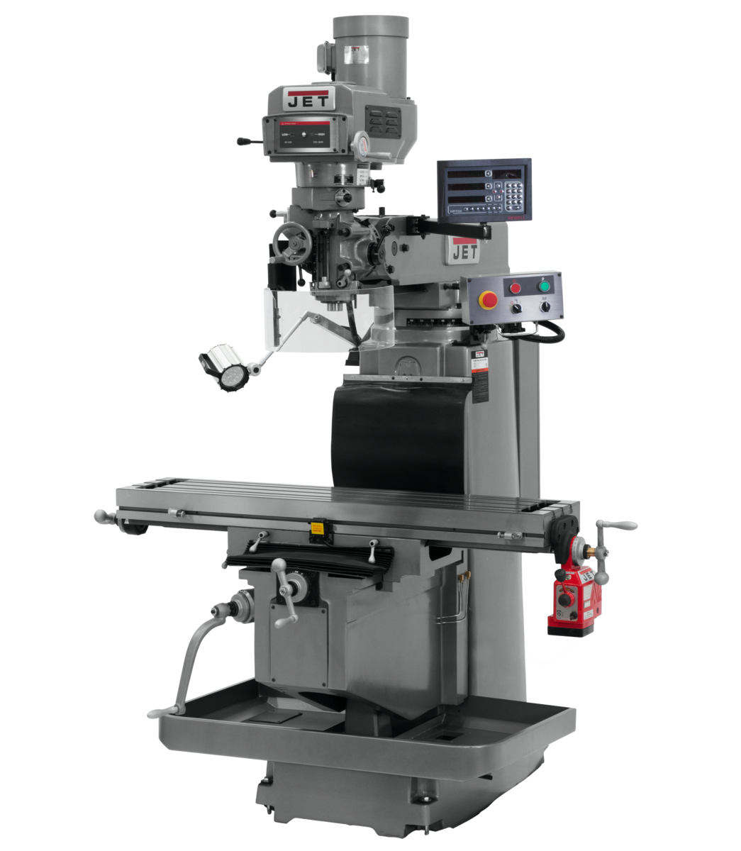 698138, JTM-1254RVS, Jet, Metalworking, Milling, Vertical Mills, R-8, Newall DP700 3-Axis (Quill) DRO & X Powerfeed