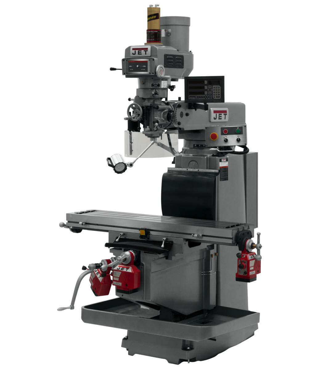 698143, JTM-1254RVS, Jet, Metalworking, Milling, Vertical Mills, R-8, Newall  DP700 3-Axis (Quill) DRO,  X,Y&Z Powerfeed and Air Power Drawbar