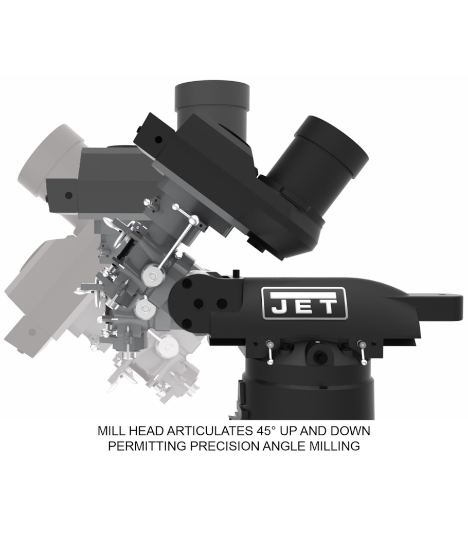 JET Elite ETM-949 Mill with 3-Axis ACU-RITE 203 (Quill) DRO and X-Axis JET Powerfeed - 894117