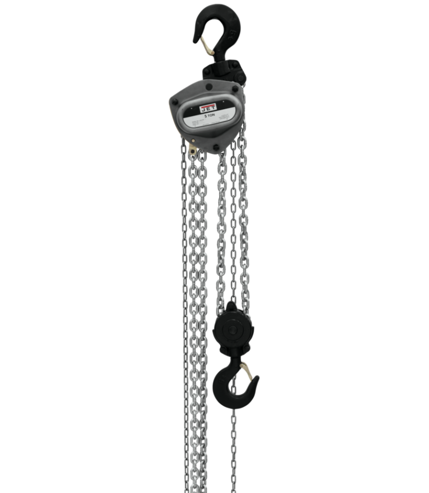 JET 5-Ton Hand Chain Hoist with 30' Lift & Overload Protection L-100-500WO-30
