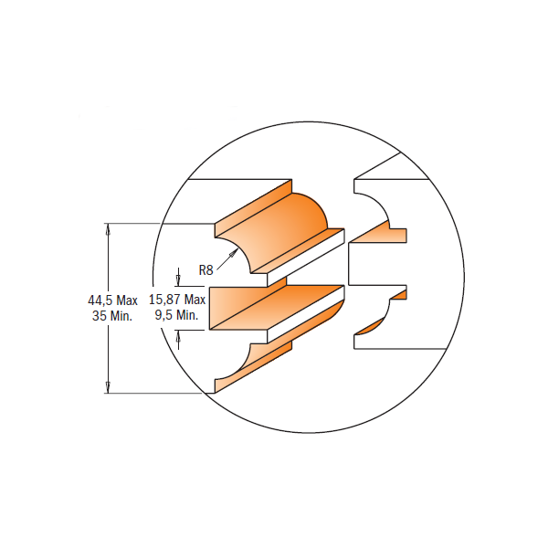 CMT 800.527.11 3-Piece Entry & Interior Door Router Bit Set in Hardwood Case 1/2-Inch Shank