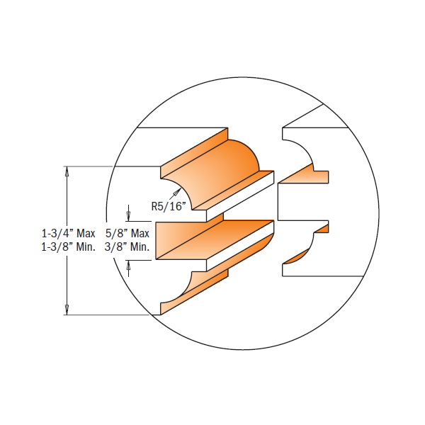 CMT 800.527.11 3-Piece Entry & Interior Door Router Bit Set in Hardwood Case 1/2-Inch Shank