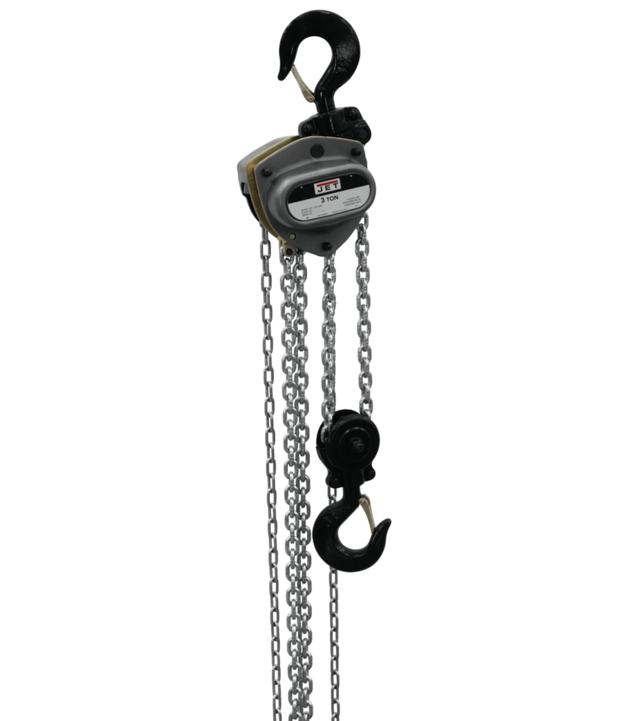 JET 3-Ton Hand Chain Hoist with 30' Lift & Overload Protection L-100-300WO-30
