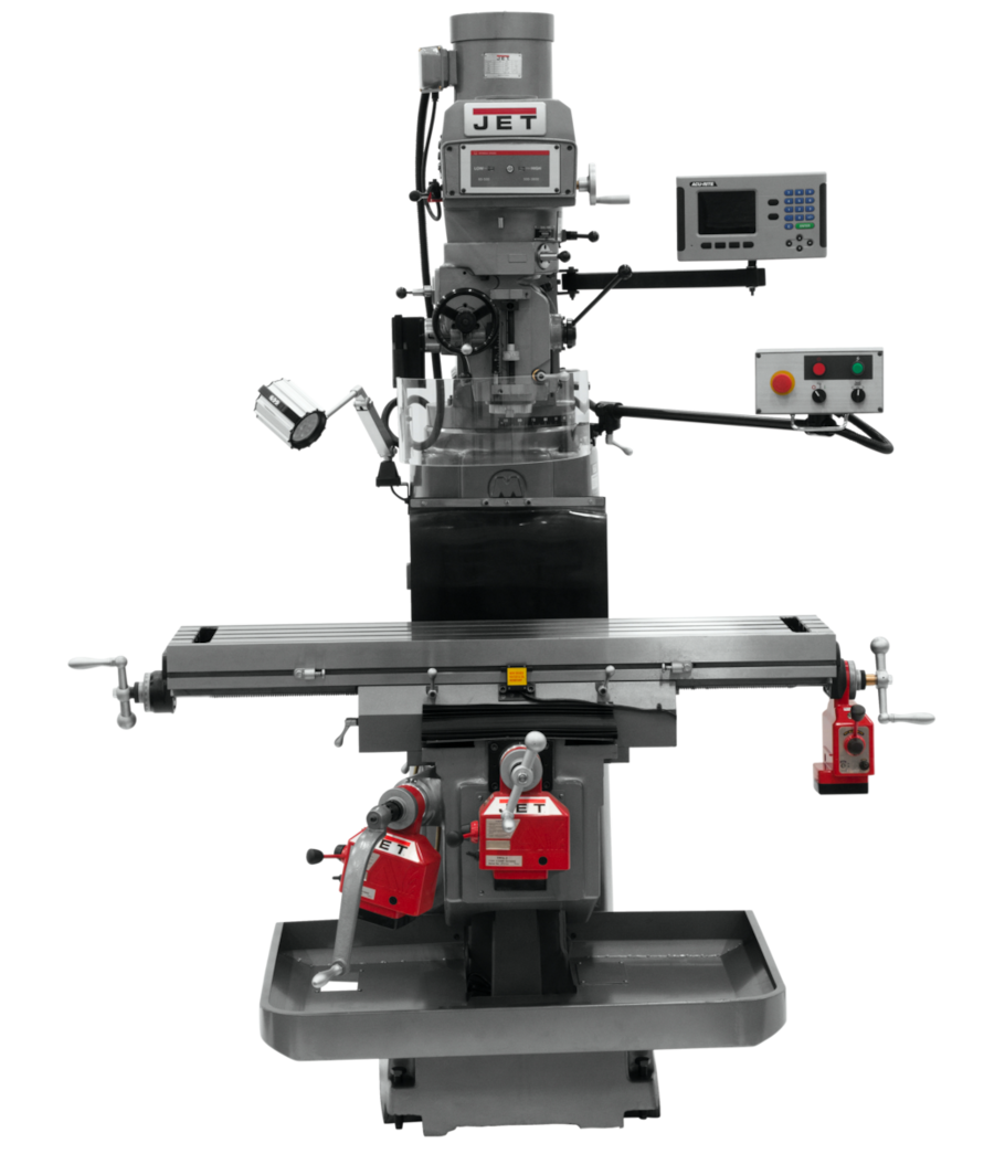 JET JTM-1254VS Variable Speed Vertical Mill w/ACU-RITE 203 3X (Q) DRO X Y & Z Powerfeeds