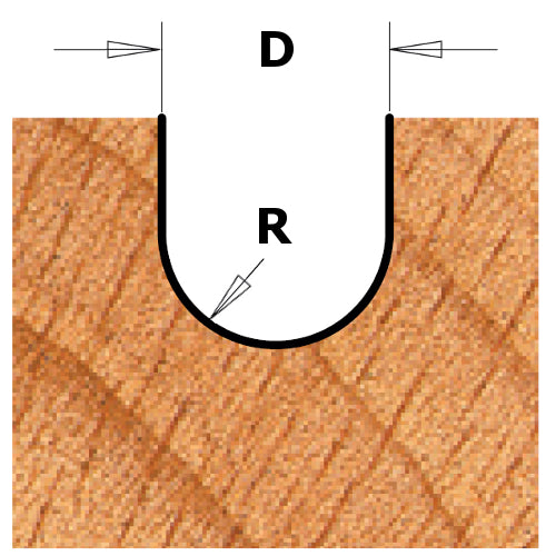 CMT 81408 Contractor Round Nose Bit 3/4-inch Diameter 3/8-inch Radius 1/4-inch Shank