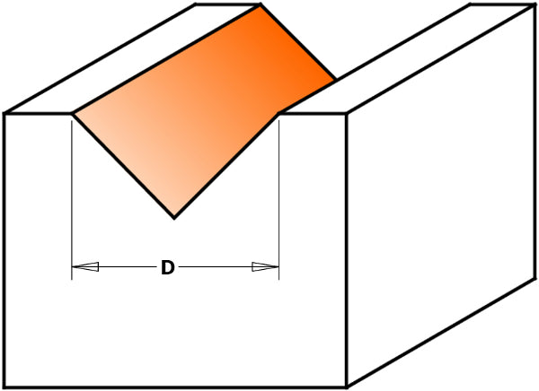 CMT 815.127.11 V-Grooving Bit 1/4-Inch Shank 1/2-Inch Diameter Carbide-Tipped