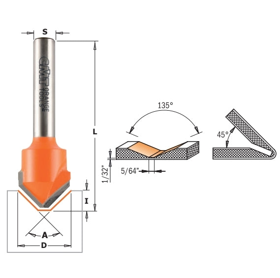 CMT 815.002.11 Router V-Grooving Bit for Alucobond