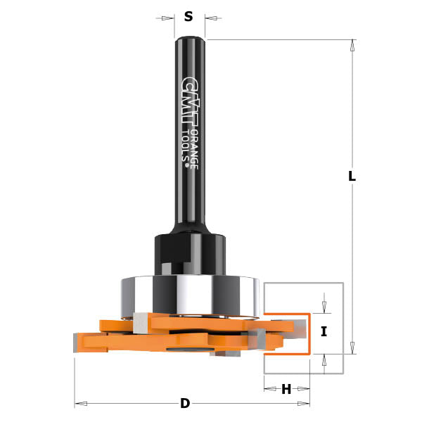 CMT 823.371.11A 3-Flute Slot Cutter for Striplox Mini 1-7/8" x 9/32" S=1/4"