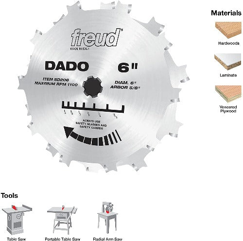 Freud 6" 10T Pro Dado Set SD206
