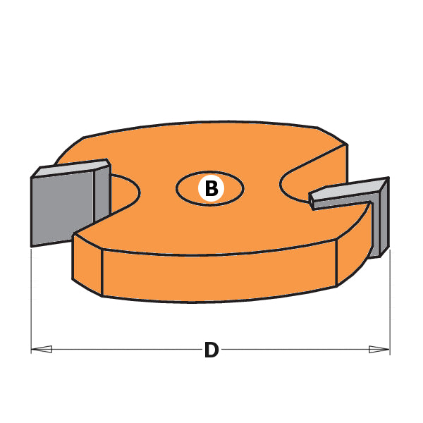 CMT 822.005.11 2-Wing Slot Cutter with 1-7/8-Inch Diameter with 15/32-Inch Bore