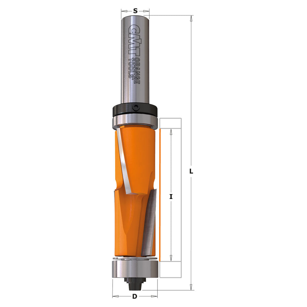 CMT 806.880.41BXtreme Flush Trim Bit Tct Z2 plus 2 S=1/2 inch D=1-3/8 x 2 inch RH