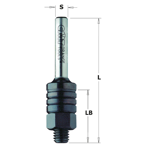 CMT 824.064.00 Slot Cutter Arbor w/o Bearing 1-1/32" S=1-/4"