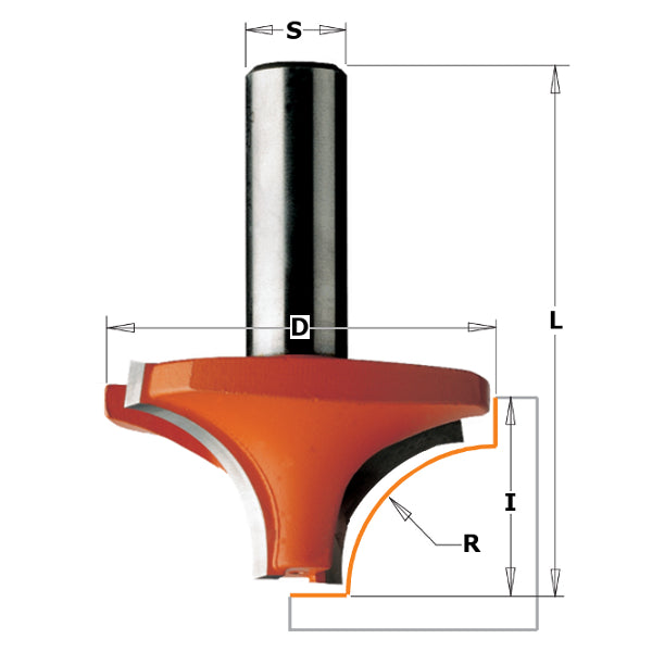 CMT 827.722.11 7/8-Inch Radius 1/2-Inch Shank