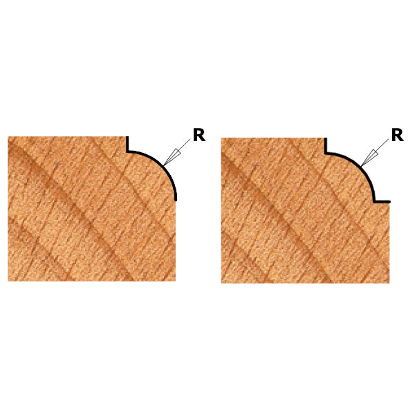 CMT 83802 Contractor Roundover & Beading Bit 3/4-inch Diameter 1/8-inch Radius 1/4-inch Shank