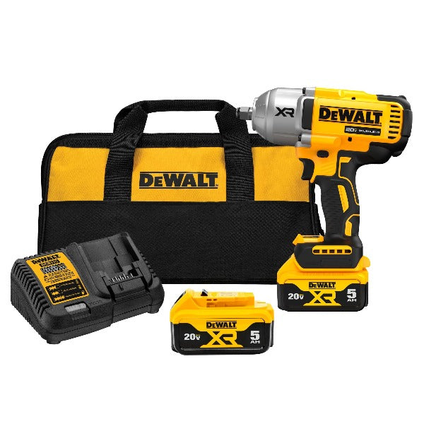 DeWALT 20V Max XR 1/2 in High Torque Impact Wrench with Hog Ring Anvil Wrench Kit DCF900P2