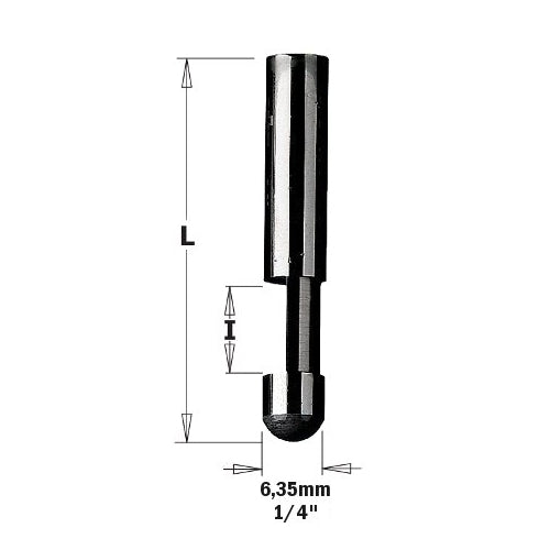 CMT 842.095.11 Solid Carbide Trimmer Bit with 1/4-Inch Diameter with 1/4-Inch Shank