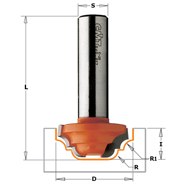 CMT 848.850.11 Plunge Ogee Bit 1-3/8-Inch Diameter 1/2-Inch Shank
