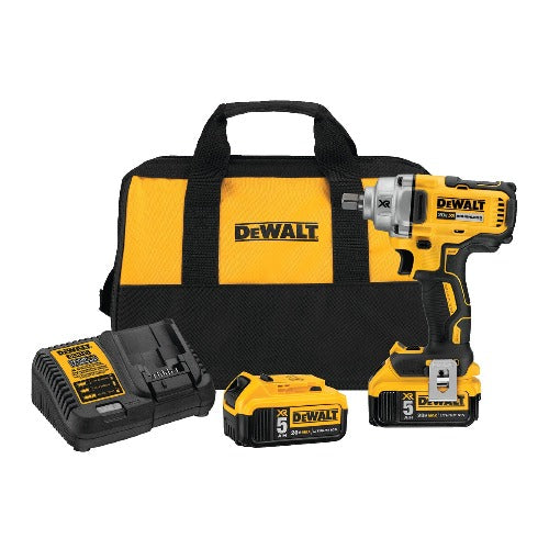 DeWALT 20V MAX XR Cordless 1/2" Mid-Range Impact Wrench Kit w/Detent Pin Anvil