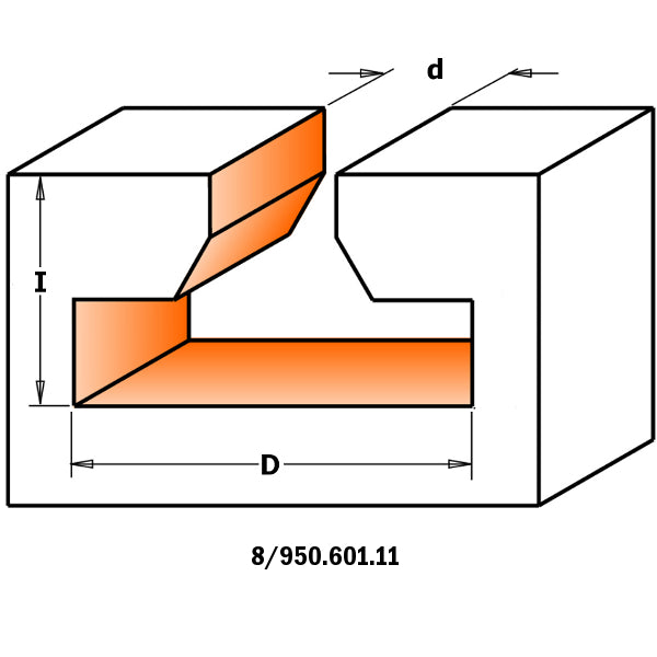 CMT 850.603.11 T-Slot Bit with 1-7/64-Inch Diameter with 1/2-Inch Shank