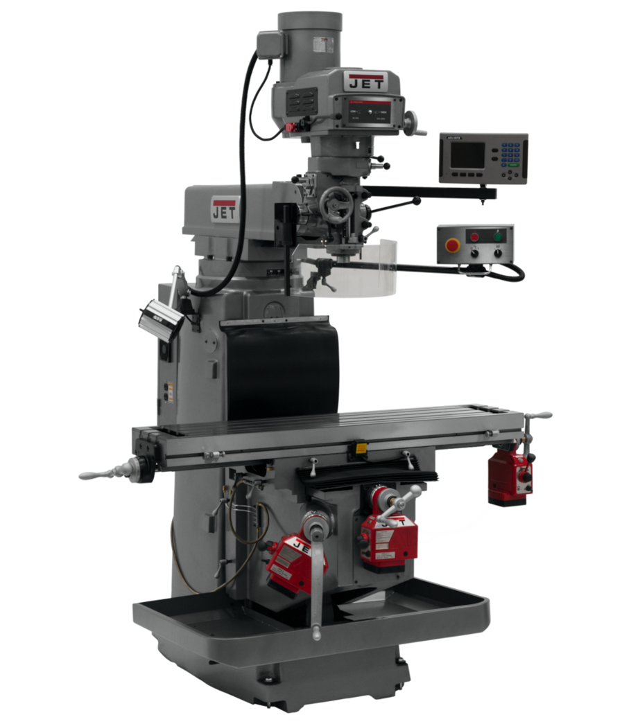 JET JTM-1254RVS Variable Speed Vertical Mill w/ACU-RITE 203 3X (K) DRO X Y & Z Powerfeeds