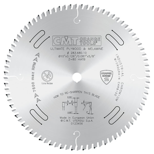 CMT 283.680.10 Ultra Finish Plywood & Melamine 10" x 5/8" T108 Hi-ATB