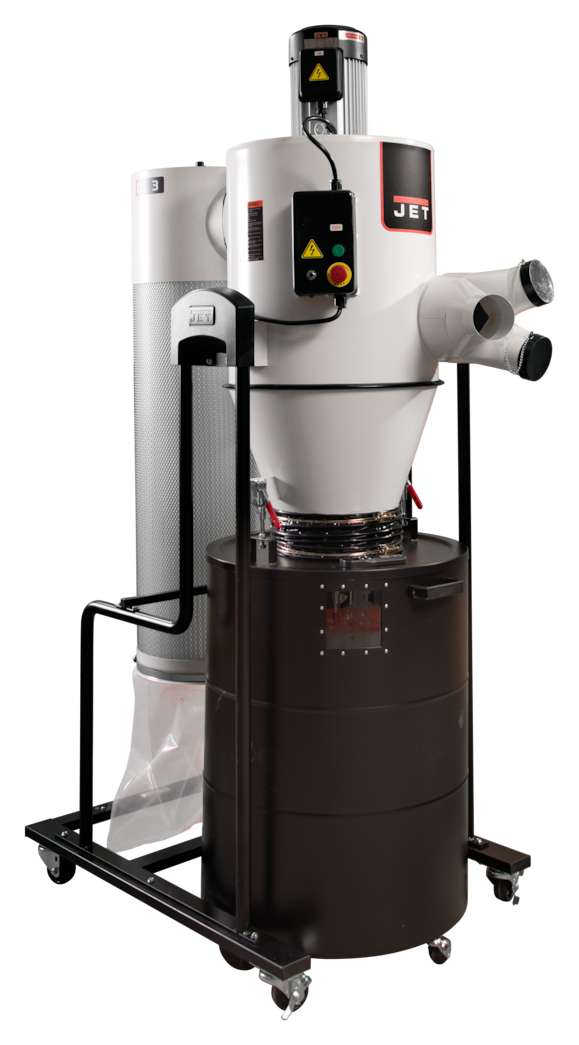 JET JCDC-3 Cyclone Dust Collector, 2-Micron Filter, 1240 CFM, 3 HP, 1Ph 230V